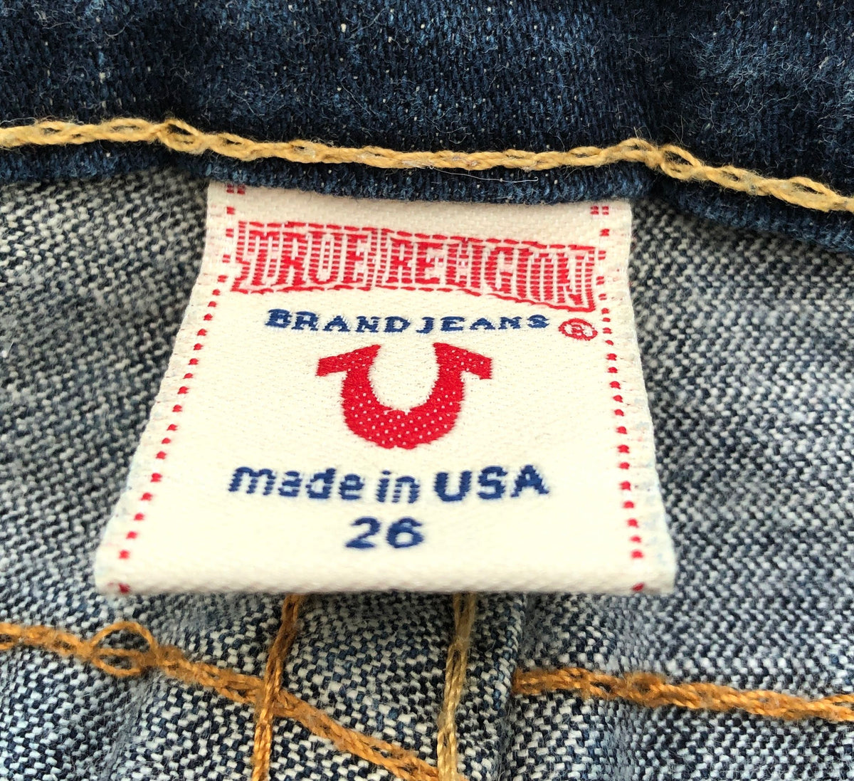 True Religion Women's Dark Indigo Straight Leg Jeans Made in USA Sz 26