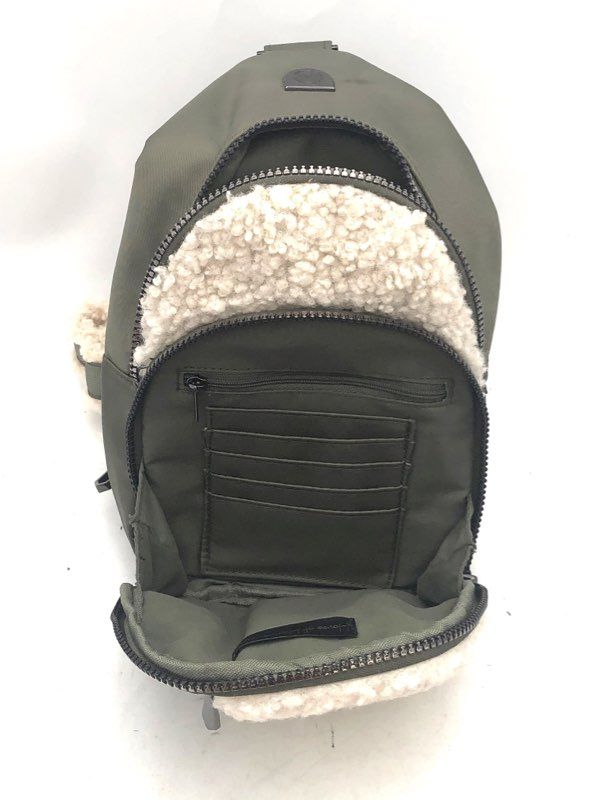 House of Harlow 1960 Olive Green Nylon Sherpa Sling Crossbody Bag NWT