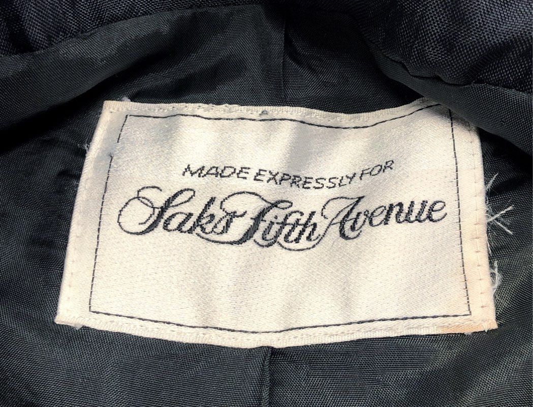 Vintage 90s Saks Fifth Avenue Women's Black Belted Nylon Trench Coat Sz 8