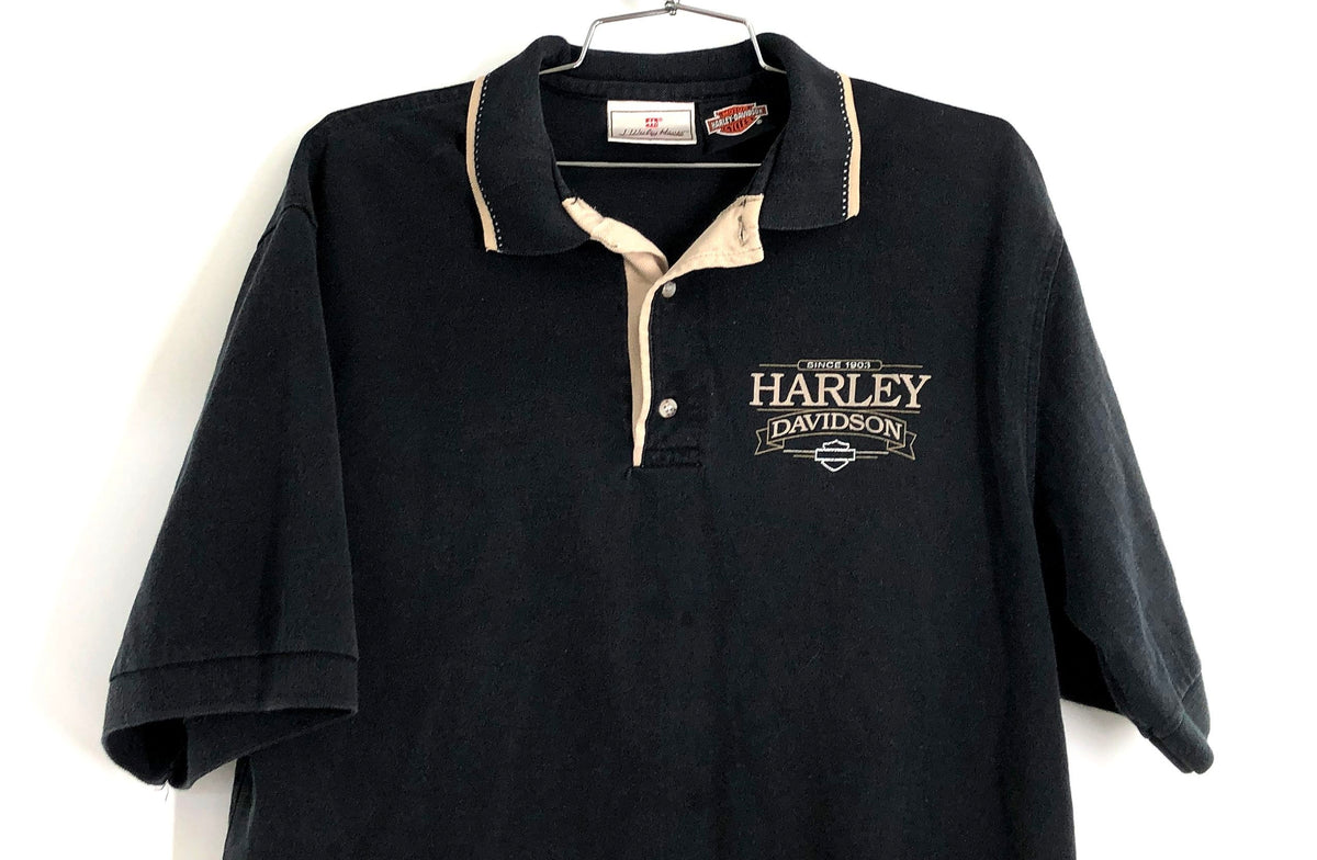 Vintage 90s Harley-Davidson Houma Louisiana Swamp Alligator Polo Shirt Sz L