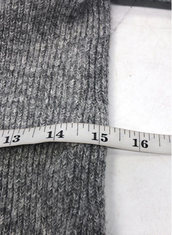 Cupcakes and Cashmere Women's Gray Ribbed V-Neck Tie-Cuff Sweater Dress Sz S