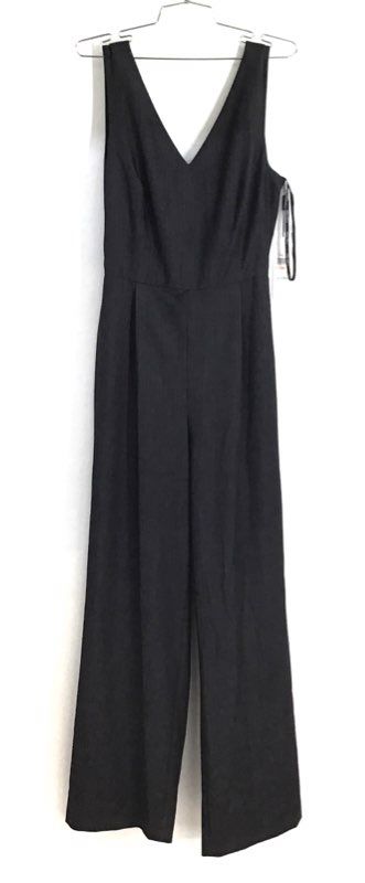 Calvin Klein Women's Blue V-Neck Wide Leg Tie Back Jumpsuit Size 10 NWT