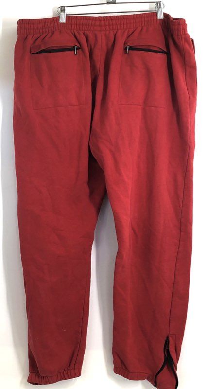 Coogi Men's Red Embroidered Motorcycle Club Sweatpants Joggers Zipper Sz XXXL