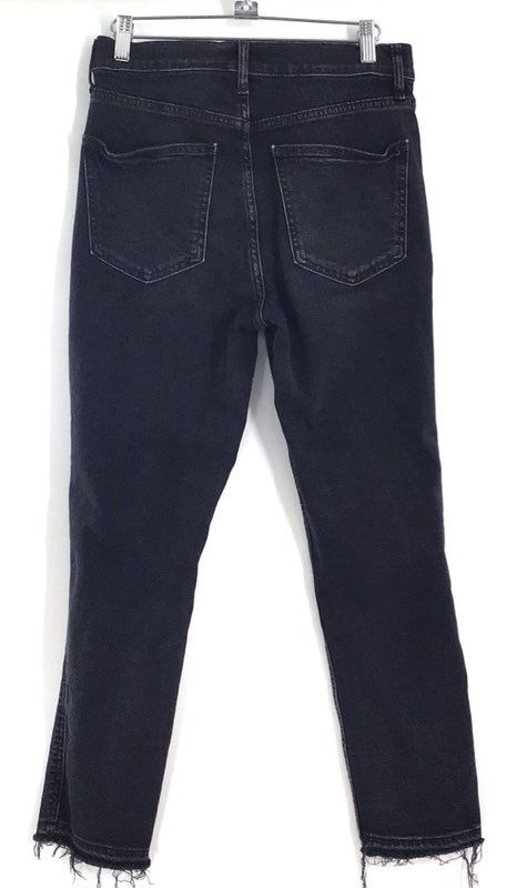 Gap Women's Black Vintage Slim High Rise Jeans Raw Hem Cropped Sz 28/6