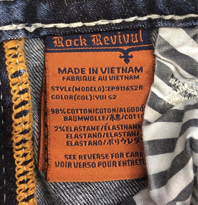 Rock Revival Women's Yui Skinny Jeans Blue Embellished Flap Pocket Sz 28