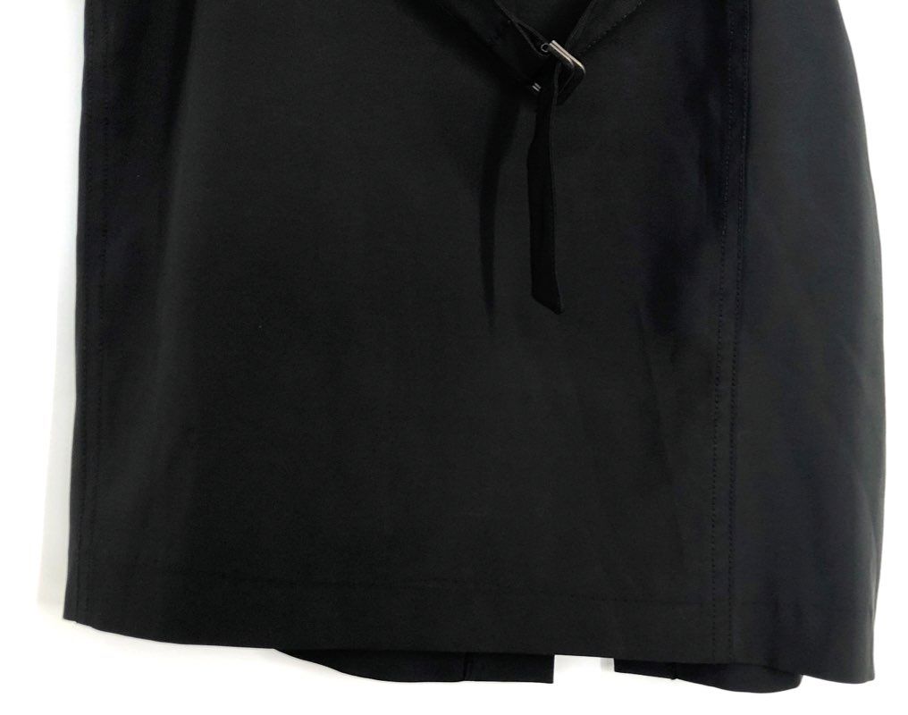 Sandra Angelozzi Women's Black Belted Straight Skirt Center Vent Size 40