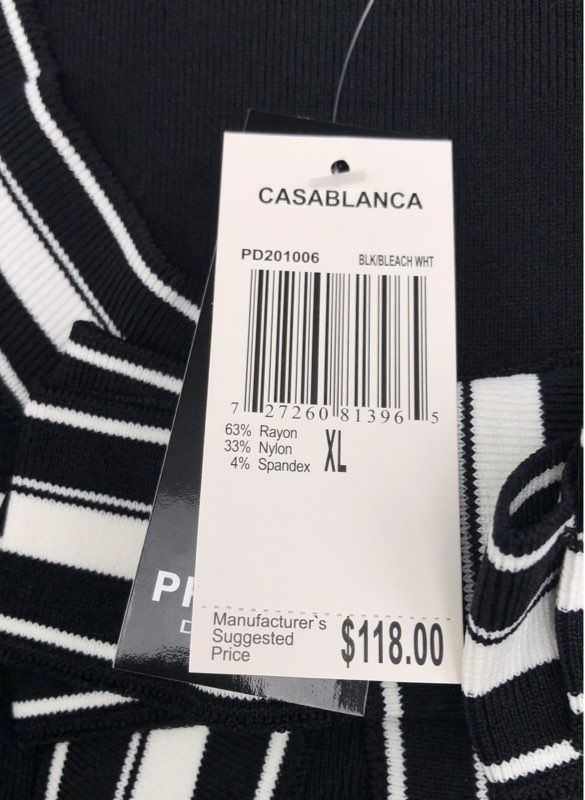 NWT Premise Women's Black Bleach White Shift Dress - Size XL