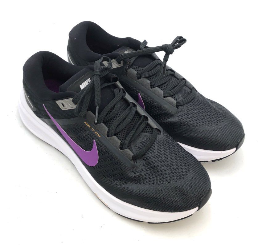 Nike Air Zoom Structure 24 Black Hyper Violet Running Shoes Men's Size 11.5