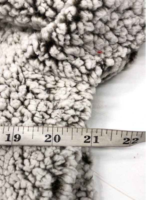Linda Anderson Women's Brown White Sherpa Fleece 1/4 Zip Pullover Jacket Sz L