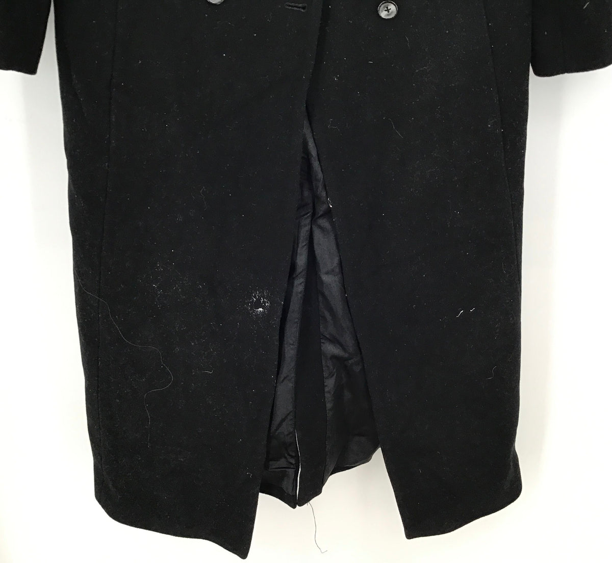 Preston &amp; York Women&#39;s Black Wool Notch Lapel Double-Breasted Peacoat - Size 12