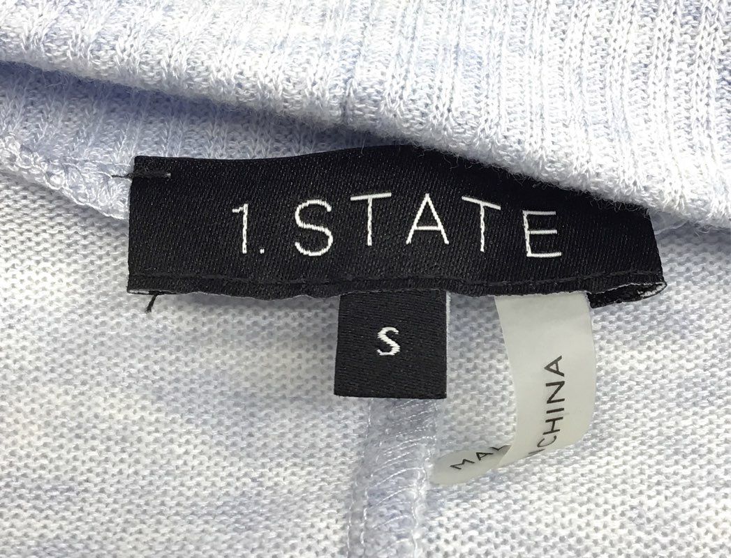 1.STATE Women's Heather Light Blue Open Front Cardigan Duster Lightweight Sz S