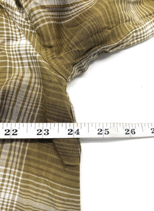 blu pepper Women's Olive Brown Ombre Plaid Button Front Blouse Sz M NWT
