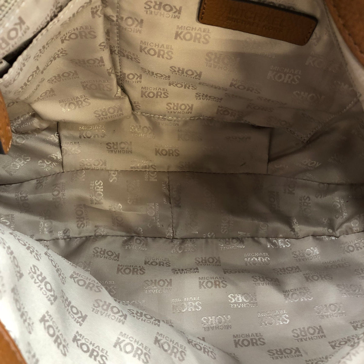 Michael Kors Cognac Brown Leather Layton Hobo Shoulder Bag COA