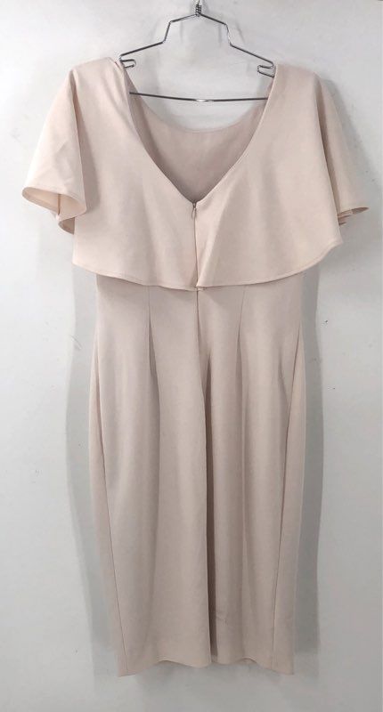Calvin Klein Women's Blush Pink Capelet Sheath Dress Flutter Sleeve Sz 10