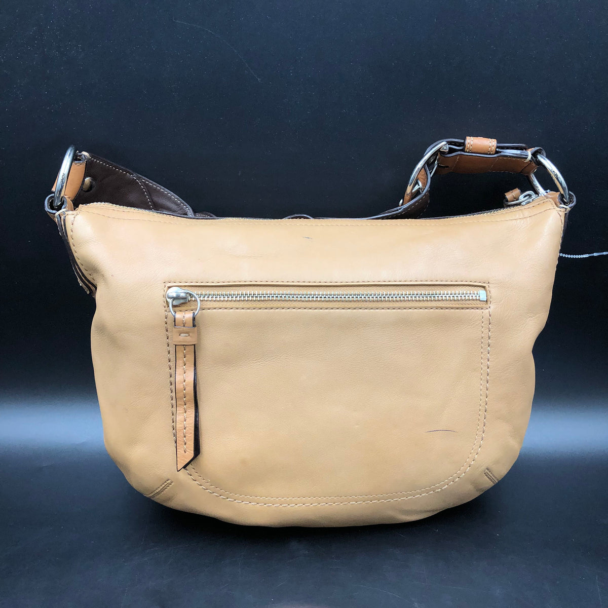 Coach Tan Leather Ergo Hobo Bag Shoulder Purse Silver Hardware COA