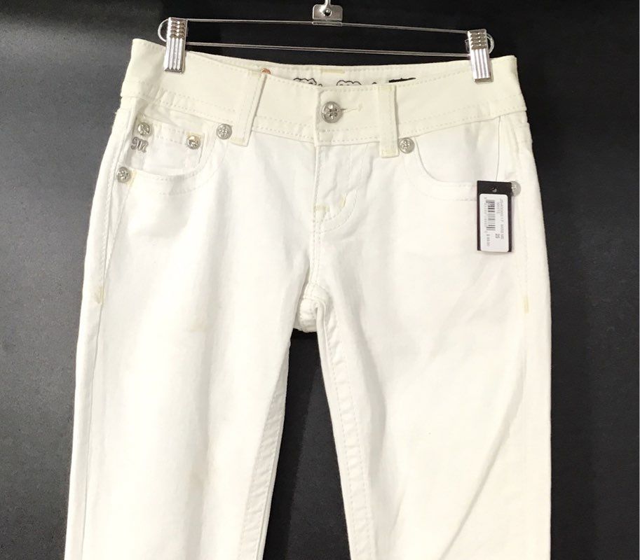 NWT Miss Me Women's White Denim Signature Skinny Jeans - Size 25