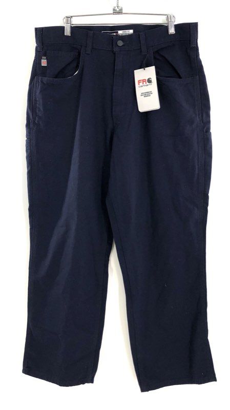 Carhartt Men's Flame-Resistant Loose Fit Work Pants Navy BN0159-FRM 35x30 NWT