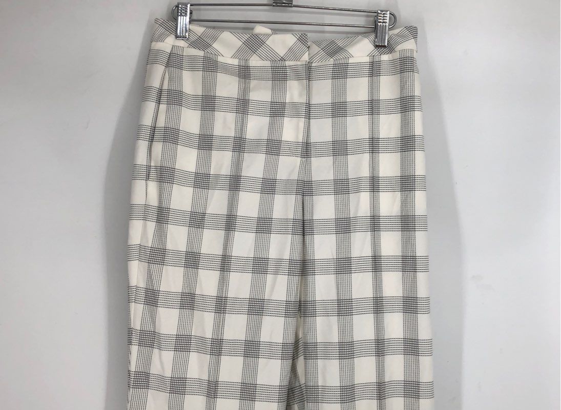NWT Elie Tahari Women's Sky White Plaid Trouser Pants - Size 4