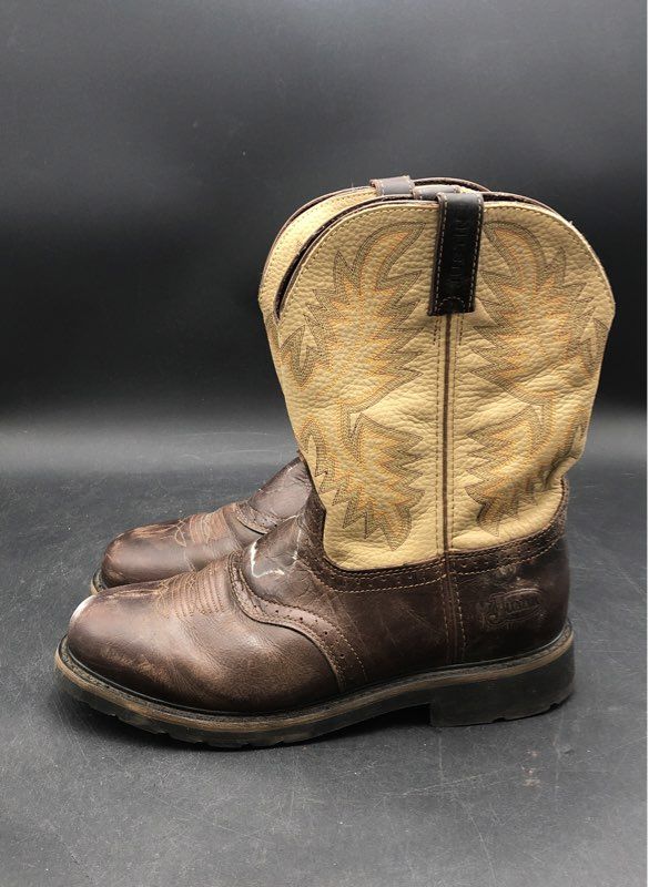 Justin Men's Brown Beige Work Boots - Size 13D