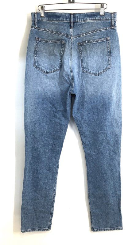 LOFT Women's Blue High Waist Boyfriend Distressed Ripped Knee Jeans Sz 28 6
