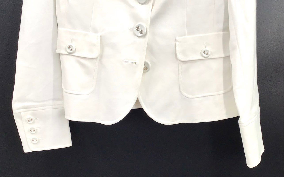 Ellen Tracy Women's White Cotton Blend Three-Button Blazer Sz 4 NWT