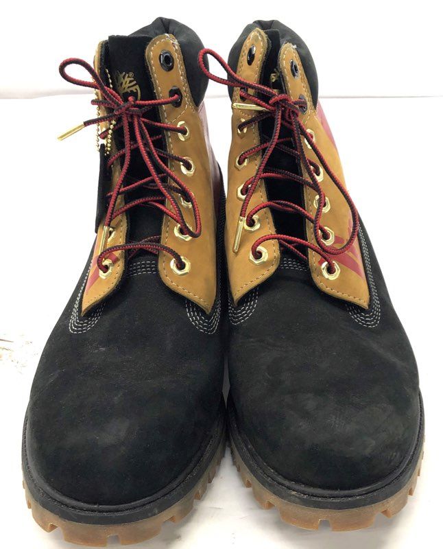 Timberland 6-Inch Premium Multi-Color A29NW Black Wheat Red Boots Men's Size 12