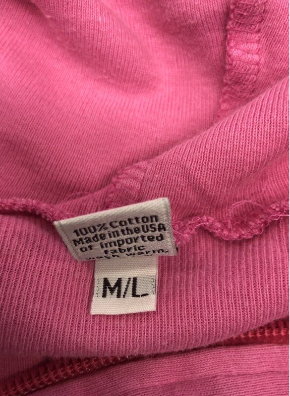 Matilda Jane Women's Pink Full Zip Hoodie Cherry Pattern Ruffle Pocket Sz M/L