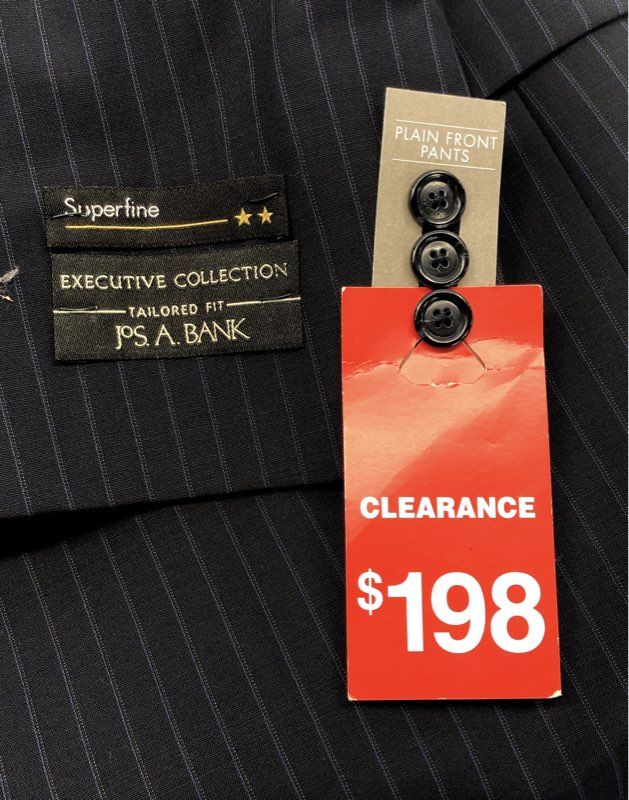 NWT Jos. A. Bank Men's Tailored Fit Sport Coat Blazer Navy Pinstripe Sz 48R