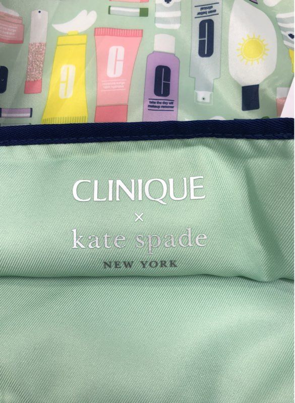 Clinique x Kate Spade Green Cosmetic Print Bag of Tricks Large Tote Bag