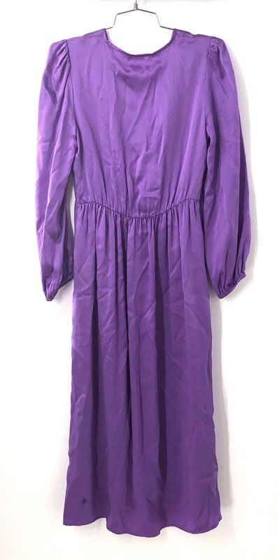 Xirena Women's Purple Eloise Silk Midi Dress Long Sleeve V-Neck NWT Size XS