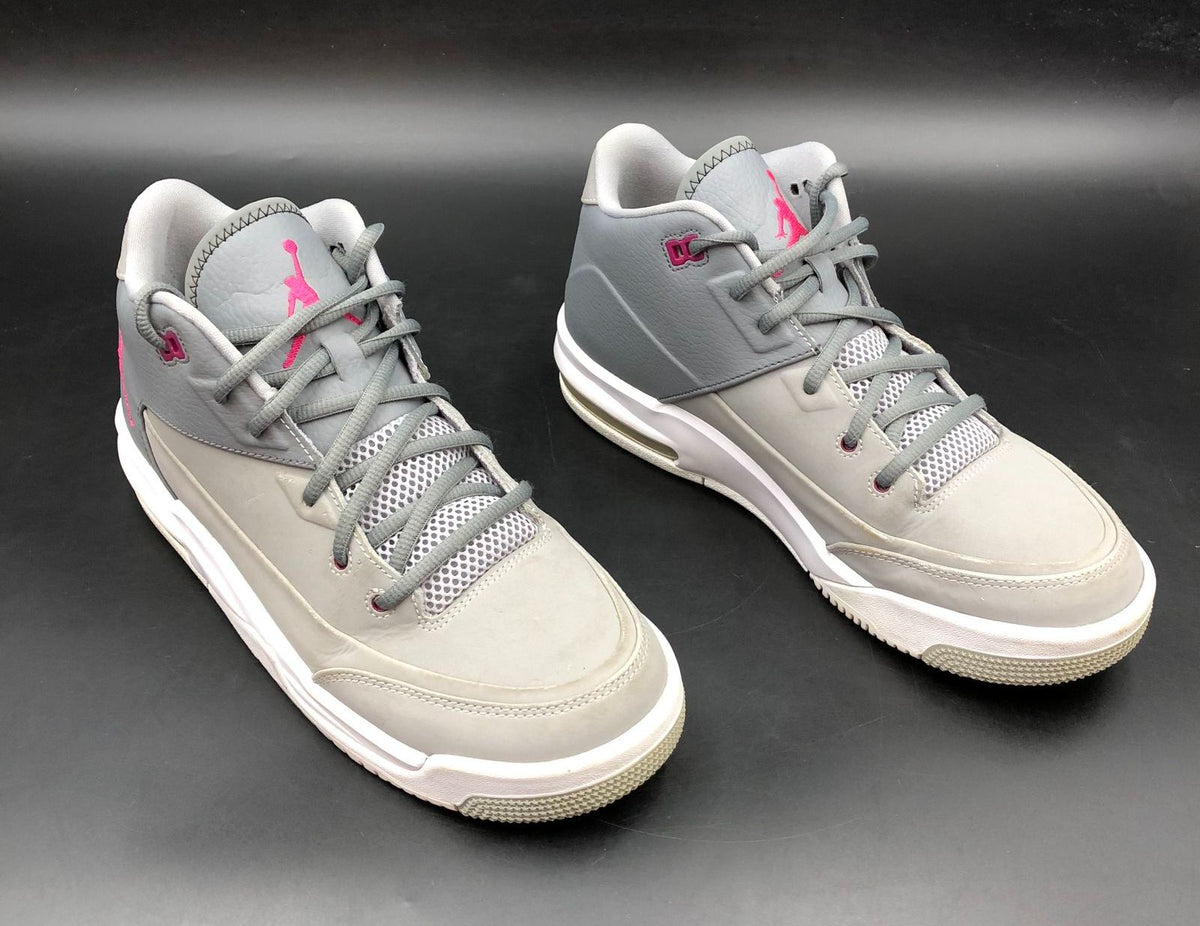Nike Air Jordan Flight Origin 3 Wolf Grey Vivid Pink Basketball Size 8.5Y COA