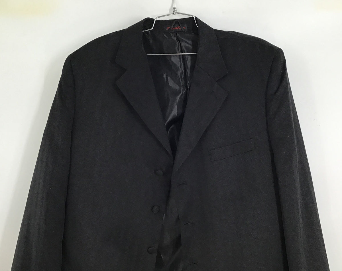 Luighi Balini Men&#39;s Black Notch Lapel Single-Breasted Blazer - Size 44L