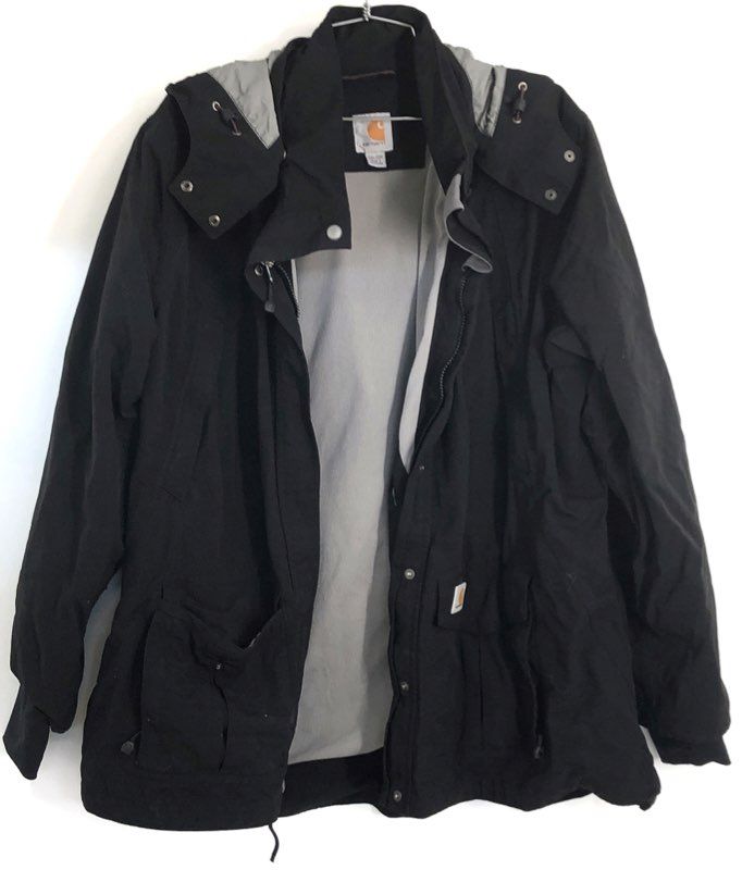 Carhartt Boys' Black Full Zip Hooded Mesh Lined Shell Jacket Sz XXL 20