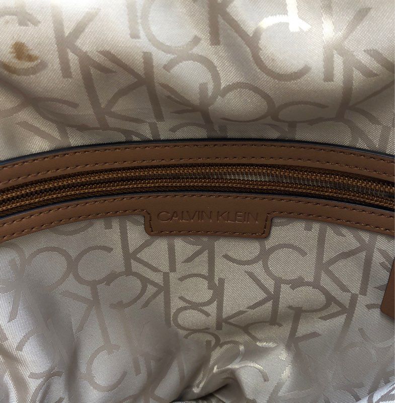 Calvin Klein Brown Multi-Color Graffiti Logo Mini Backpack Gold Hardware