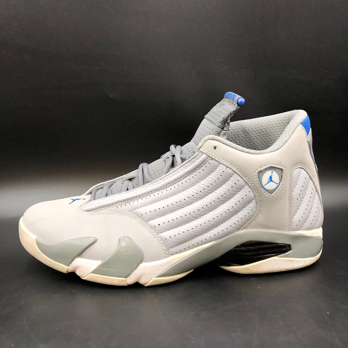 Nike Air Jordan 14 Retro Wolf Grey Sport Blue Sneakers Size 14 COA