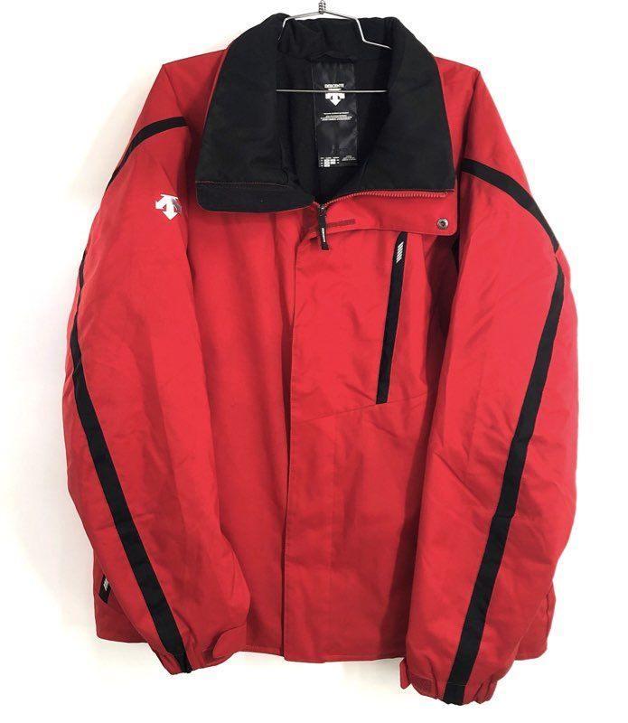 Descente Men's Red Black Insulated Full Zip Ski Jacket Winter Coat Sz 2XL