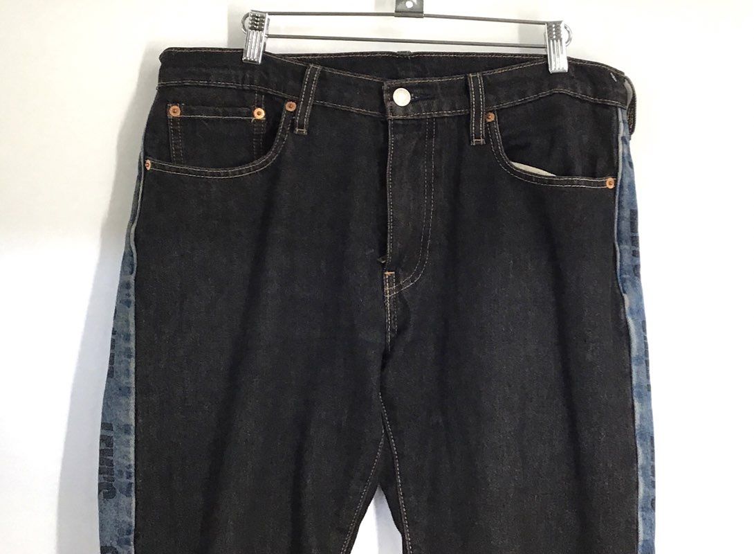 Levi's Men's Hi-Ball Taper Jeans Black Side Logo Stripe Denim Sz 36x30