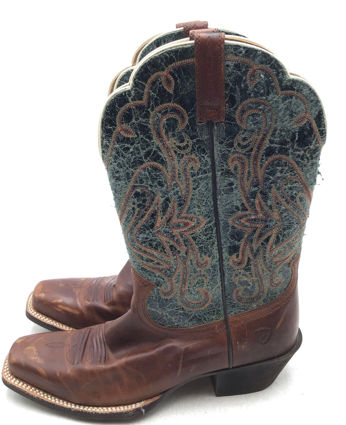 Ariat Women&#39;s Blue Brown Western Boots - Size 8.5C