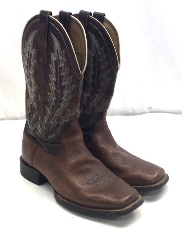Ariat Heritage Roughstock Brown Leather Western Cowboy Boots Size 9 EE
