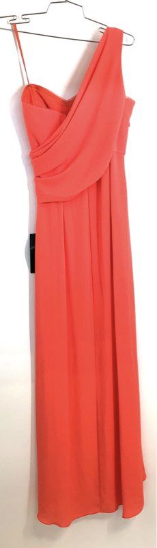 BCBGMAXAZRIA Women's Kail Gown Ambrosia Orange One Shoulder Ruffle Sz 0 NWT