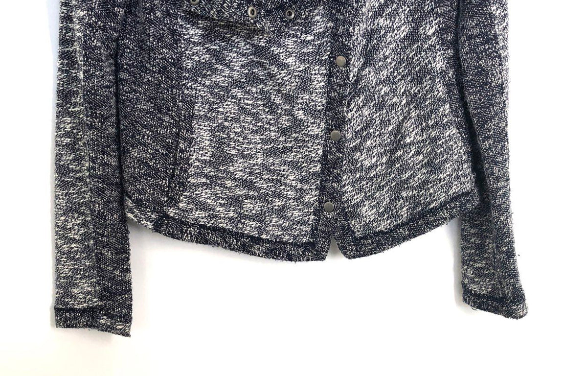 Saturday Sunday Women's Marled Knit Asymmetrical Drape Neck Cardigan Jacket M