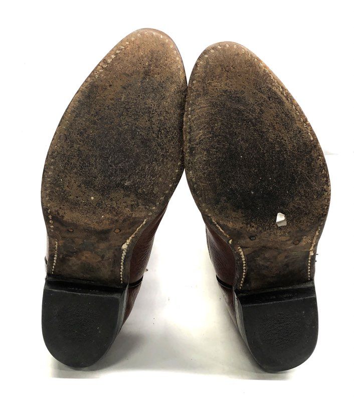 Vintage Tony Lama Cognac Brown Leather Western Cowboy Boots Men's Size 10C