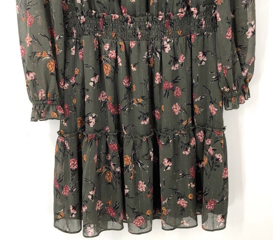 NWT Drew Women's Green Floral Mini Dress - Size M