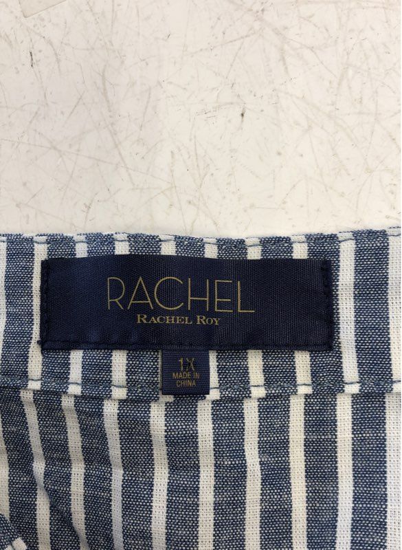 NWT Rachel Roy Women's Navy White Striped Wrap Skirt - Size 1X