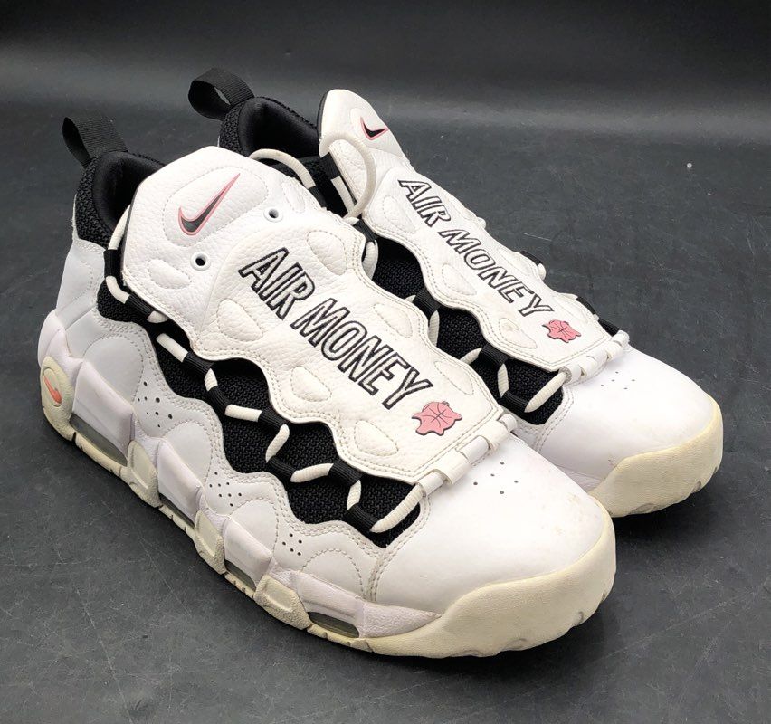 Nike Air More Money White Black Coral Basketball Shoes Size 12