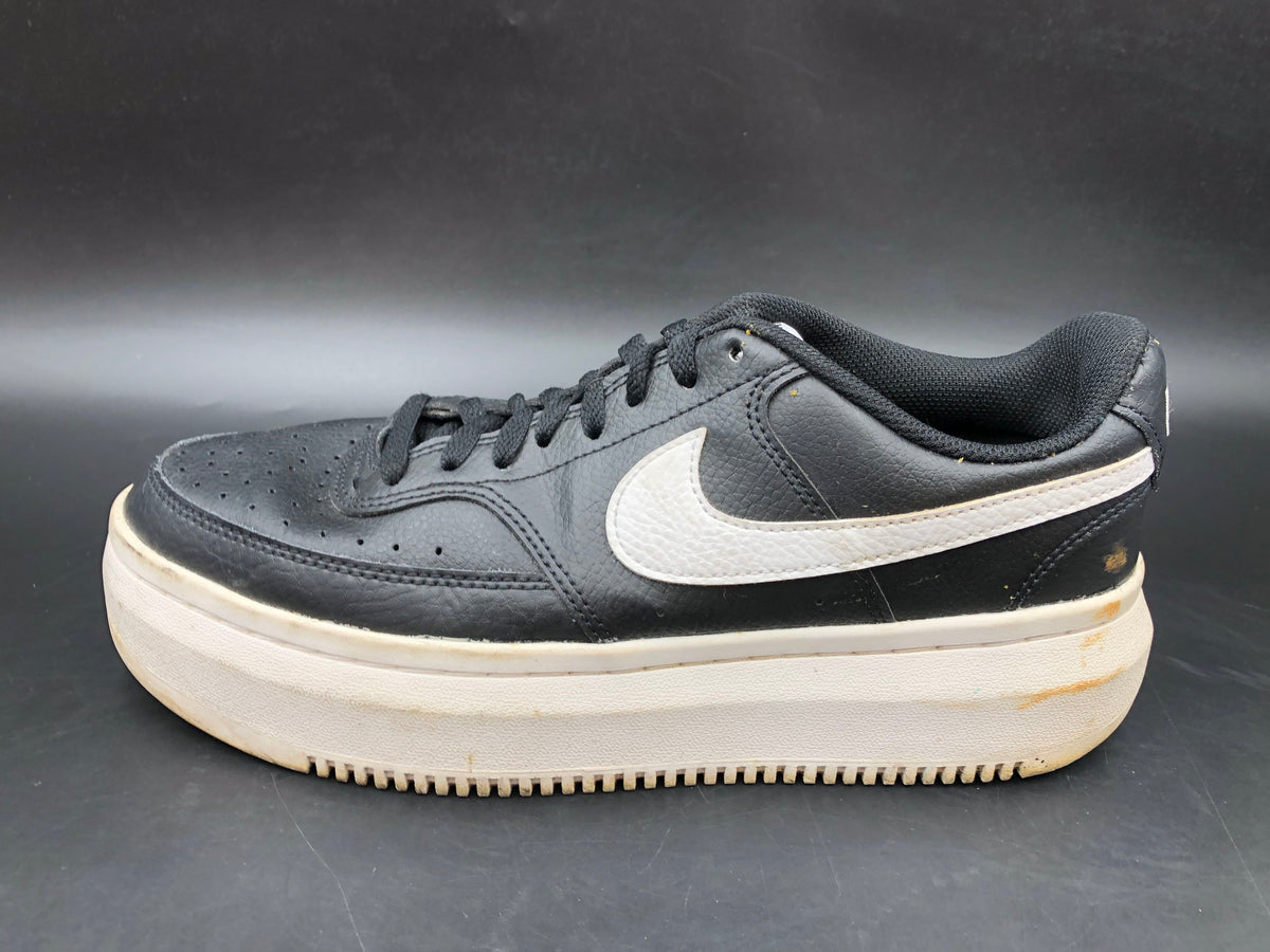 Nike Women's Court Vision Alta Black White Platform Low Top Sneakers Size 8