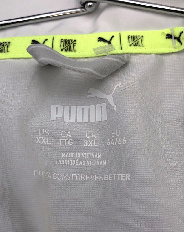 Puma Men's First Mile Wind Jacket White Gray Colorblock UPF 50+ NWT Size XXL