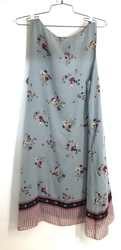 Max Studio Women's Blue Floral Sleeveless Tunic Blouse Border Print Sz L NWT