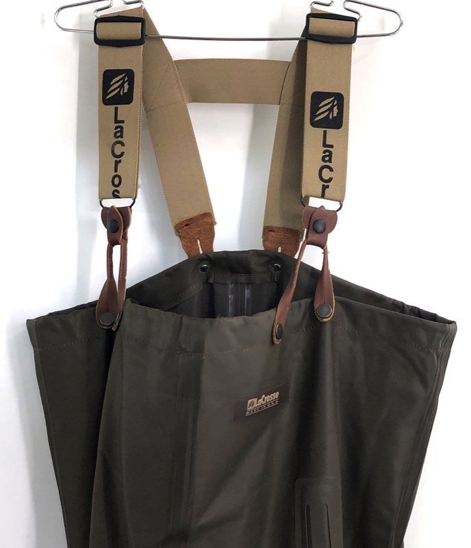 LaCrosse Chest Waders with Boots Made in USA Adjustable Straps Olive Green