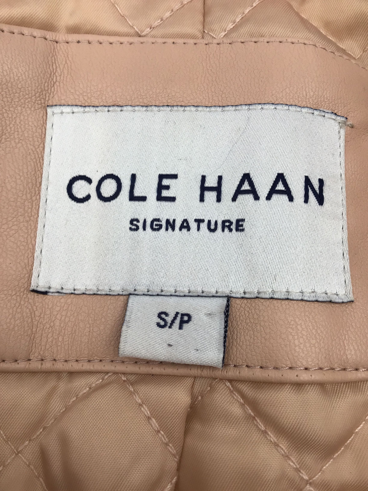 Cole Haan Women&#39;s Pink Signature Full-Zip Biker Jacket - Size Small